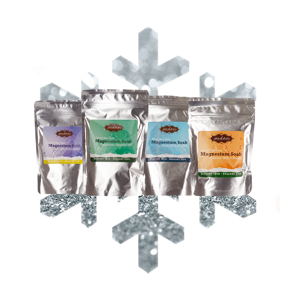 DEAD SEA SALT SOAKS Long soaks in dead sea salts after long days will bring relief and a little quiet time for mom too! PRICES & SIZES VARY